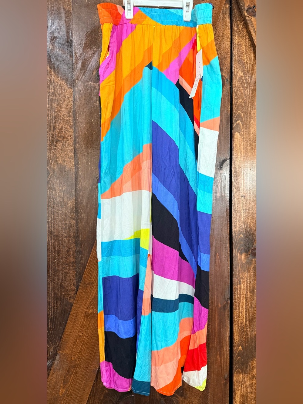 La Blanca Bright Multi-Stripe Maxi Coverup - Orange, Turquoise, Pink, Navy
